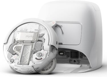 Робот-пилосос DJI ROMO S з функцією миття підлоги, 25 000 Па потужність всмоктування, розпізнавання перешкод рівня дрона, два робочі руки, 200 днів без обслуговування, автоматичне очищення та сушіння моп-насадки (DJI ROMO A (версія з баком для води))