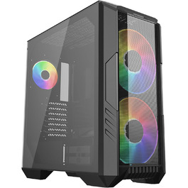Корпус Cooler Master HAF 500 білий міді-веж, 2 шт. 200мм ARGB та 120мм GPU вентилятор, скляна бічна панель