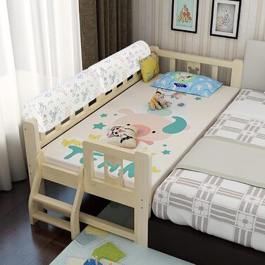 Захист для ліжечка HAVARGO для дітей, бортик-пом'якшувач на раму ліжка 70 см, білий, знімний чохол