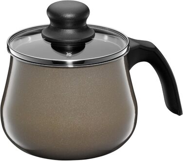 Каструля WMF Fusiontec Mineral Milchtopf з кришкою Gladeckel 12 см, для приготування молока, індукційна, з високотехнологічної кераміки, жароміцна, стійка до подряпин, колір: коричневий