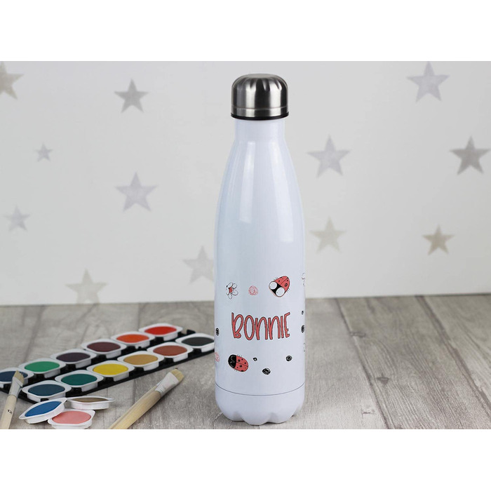 Ізольована пляшка для пиття для дітей, термос з нержавіючої сталі для школи, заняття спортом, персоналізована подарункова пляшка з водою (Сонечко, 500 мл)