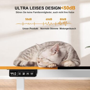 COMHOMA Стол письмовий регульований по висоті 160x70 см з USB-роз'ємом та гачками, Електричний стіл для комп'ютера, Стол для стоячи-сидячи, Піднятий стіл (Коричневий, 60*140 см)