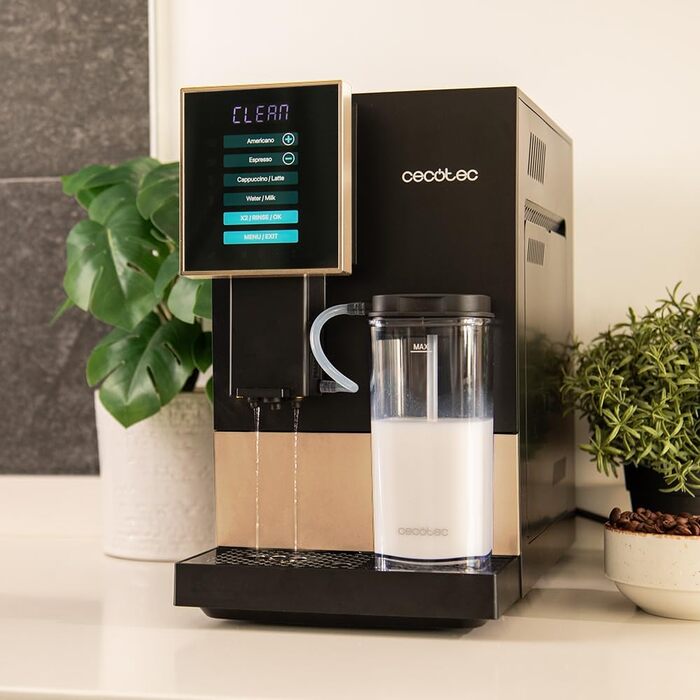 Кавомашина автоматична Cecotec Cremmaet Compactccino Black Rose, 19 bar, Thermoblock, молочник, подрібнювач зерен, 1,1 л резервуар для води