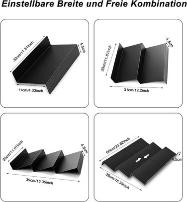 Висувна полиця для спецій Bedeco 23-46 см 3 рівні чорний