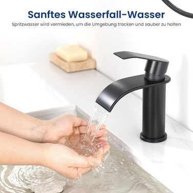 Змішувач для ванної CECIPA Gebürstet, нержавіюча сталь, чорний, 86 мм | Змішувач для умивальника | Змішувач для ванної кімнати