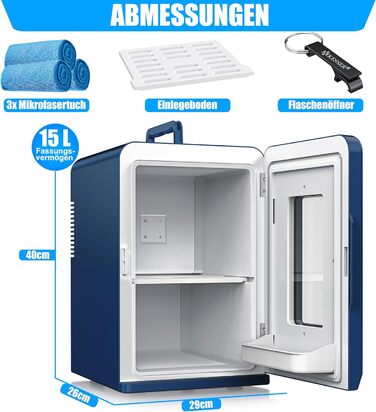 Міні холодильник KESSER® 2в1: 15 літрів, охолодження та підігрів, портативний, AC/DC, для авто, офісу, кемпінгу