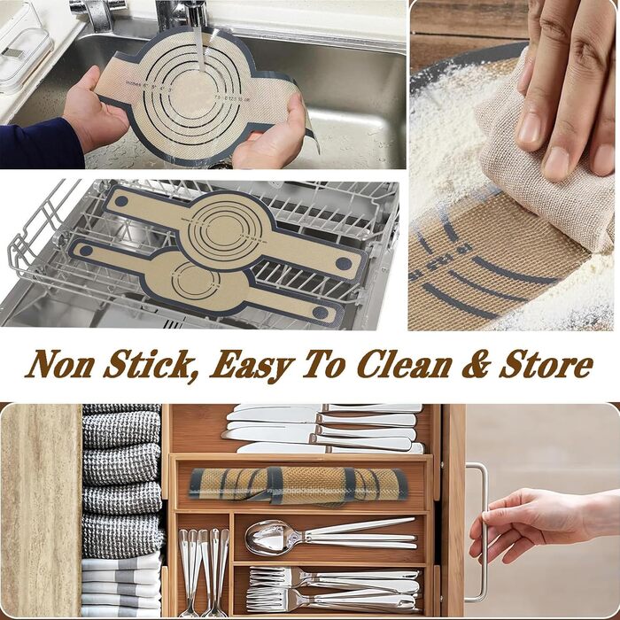 Набір для закваски Sauerteig: 650 мл скляний ферментер, силіконові корзини для випічки (круглі та овальні), 30-ти елементний набір для випічки хліба, легко мити та зберігати. Подарунок для початківців та досвідчених пекарів (8 шт. синій набір для фермента