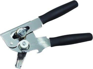 Відкривачка для консервів KitchenCraft Swing-A-Way з нержавіючої сталі з відкривачем для пляшок - 8.5 x 5 x 18 см - Чорний колір