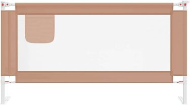 Бортик для ліжка дитячого vidaXL 200x25 см, бежевий (Taupe), тканинний захист від випадання для малюків та немовлят