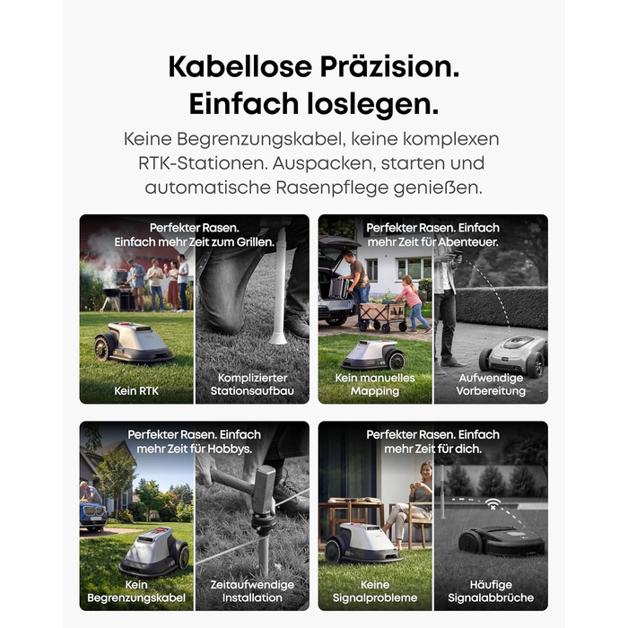 Робот-газонокосилка Eufy E15 без дроту, для саду до 800 м², TrueVision, Smart-навігація, уникнення перешкод, керування через додаток