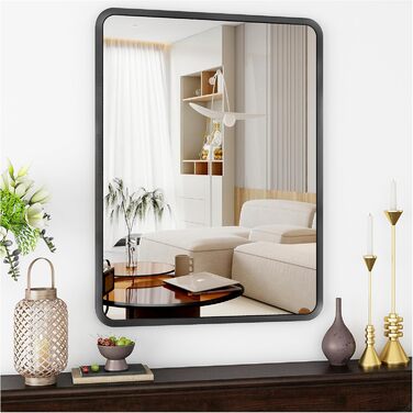 Дзеркало на стіну 60x90 см, чорне - для ванної кімнати, вітальні, спальні, прихожої