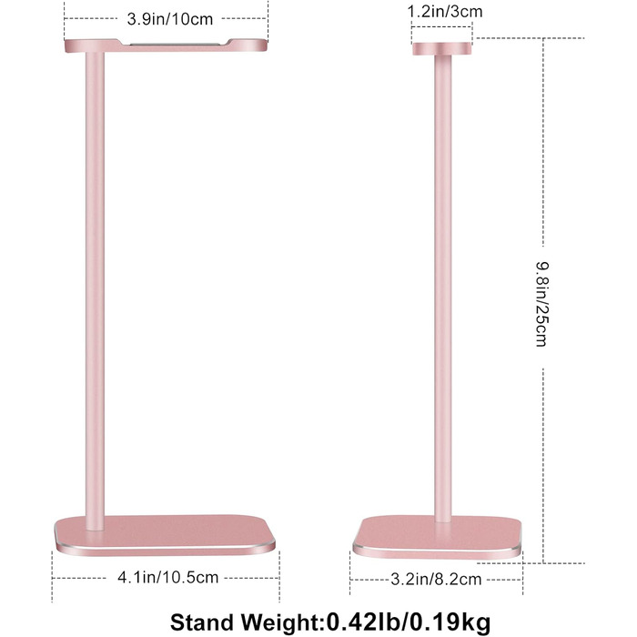 Підставка для навушників з алюмінію, рожеве золото, для настільного ПК