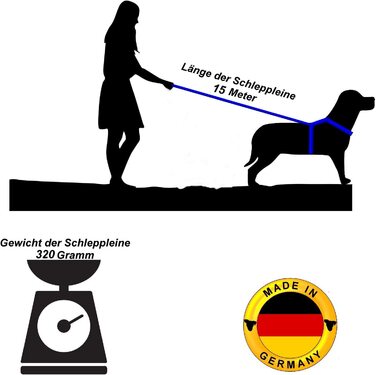Собачий повідець Twinkys Style, зроблений в Німеччині, гумовий повідець для собак шириною 15 мм для собак вагою до 15 кг - з помаранчевим ремінцем на зап'ясті (15 метрів, Чорний від 15 мм до 15 кг)