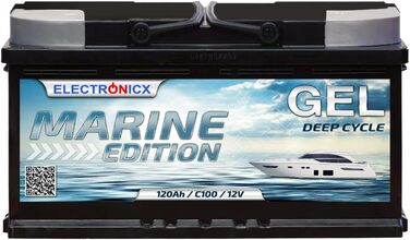 Гелева батарея 12 В 140 Ач Marine Edition технологія GEL, сонячна батарея для човна, автофургони, міцна надійна батарея для кемпінгу на човні Sola (120 Ач)