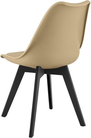 Обідні стільці - Чорні, з м'яким сидінням з екошкіри, поліпропіленові ніжки, сучасний дизайн, набір 4 шт.