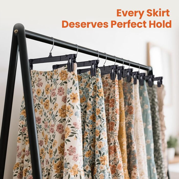 Набір вішалок для одягу House Day, 30,5 см, чорний, 25 шт. з полірованими поворотними гачками та прищепками для штанів
