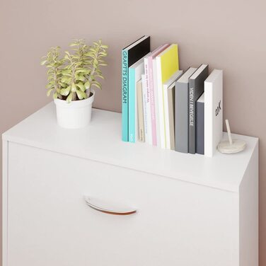 Шафа для взуття Casaria® на 18 пар, 115x60x25 см, 3 дверцята, дерево бук, білий колір, з блокуванням від перекидання