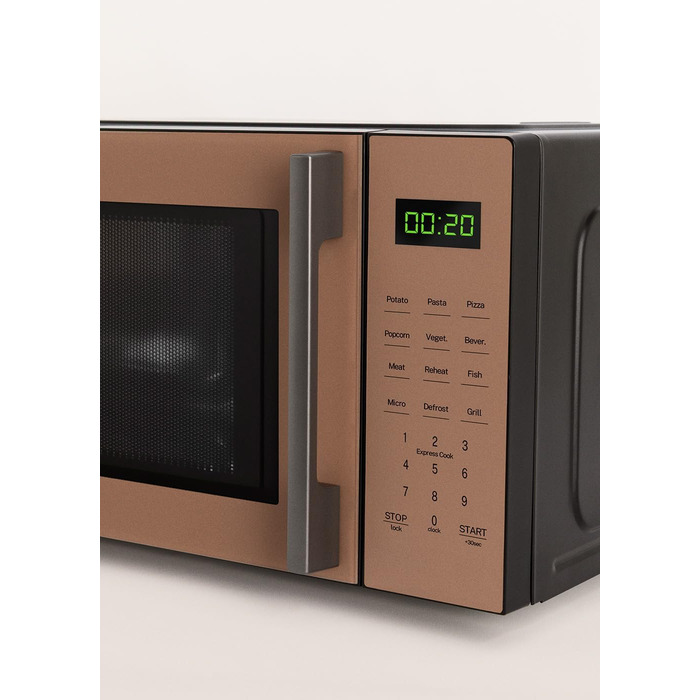 Мікрохвильова піч з грилем Microwave Studio Mokka, 20 л, ретро-стиль, 900 Вт, LCD-дисплей