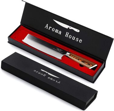 Японський ніж Nakiri 7 дюймів: професійний кухонний ніж для овочів з нержавіючої сталі з високим вмістом вуглецю