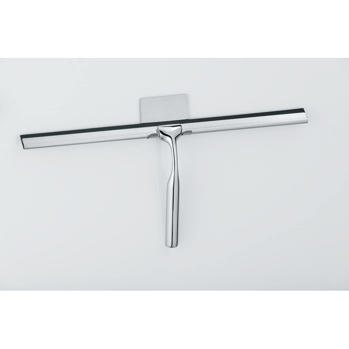 Склоочисник для ванної кімнати WENKO Terni Jumbo - Ракель для душу з настінним кріпленням для склеювання, металевий, 40 х 17 х 3,5 см, хром