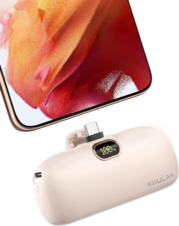 МАг, 20 Вт PD, LED-дисплей, сумісний з iPhone, Samsung, Huawei, D-Rose Pink, 5000