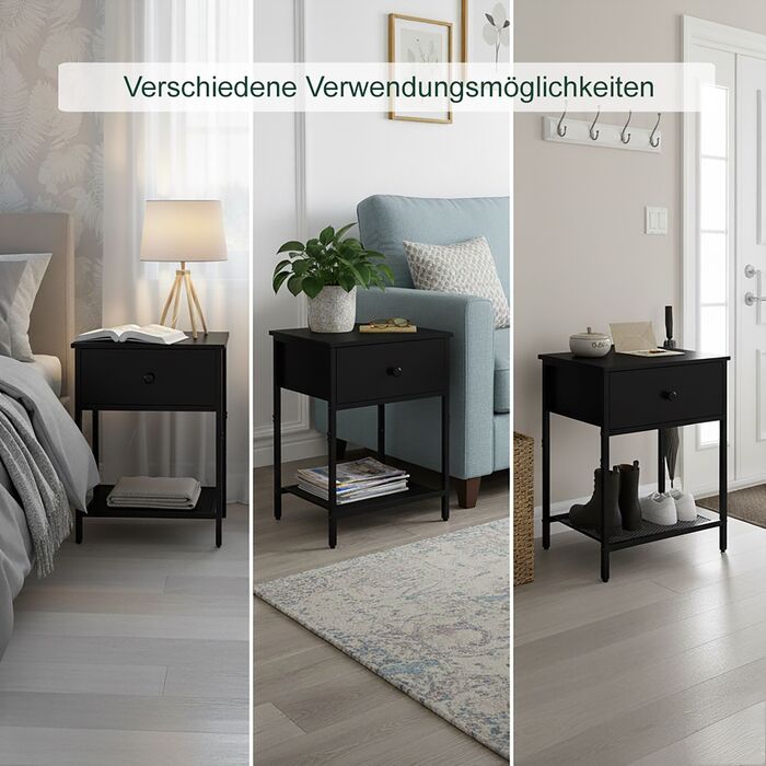 Набір приліжкових тумбочок Relaxdays (2 шт.) з ящиком та полицею