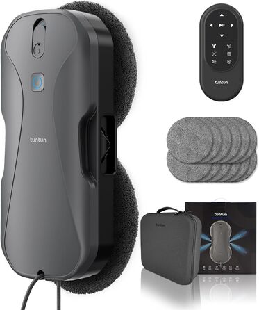Робот-прибиральник вікон Tuntun W12pro: 5300Pa, 4-Wege система, інтелектуальна навігація, бокс для зберігання, для гладких поверхонь