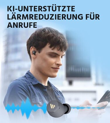 Справжні бездротові навушники Edifier X3 Lite, шумозаглушення AI, Bluetooth 5.3, відтворення 24 години на добу, сірий