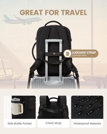 Рюкзак жіночий LOVEVOOK 40L для подорожей та авіаперельотів, Carry On, Beige Khaki