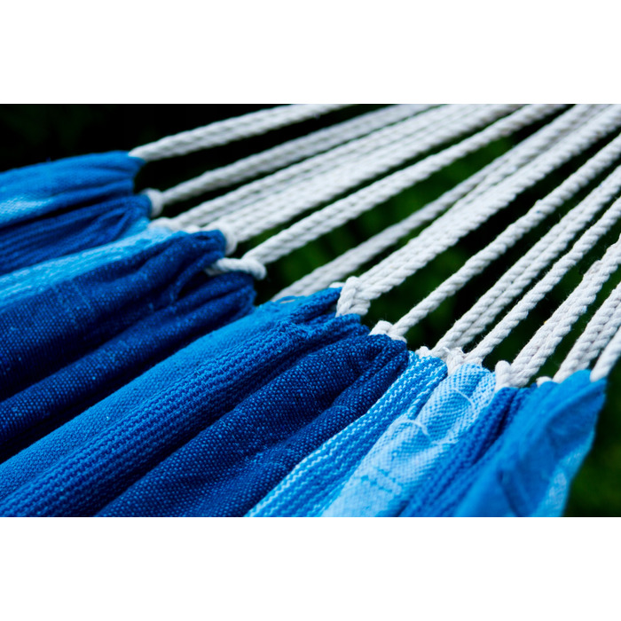 Двомісний гамак Potenza, тканинний, синій (без стійки), витримує до 220 кг