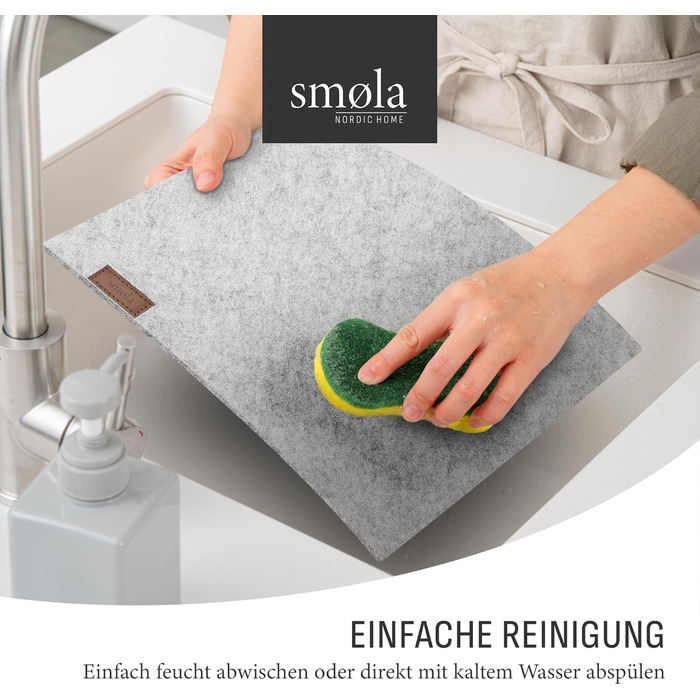 Набір з 12 елементів Smøla: преміальний фетровий набір для сервірування столу з підставками I Темно-сірий, миючий, для посуду I Декор для літа