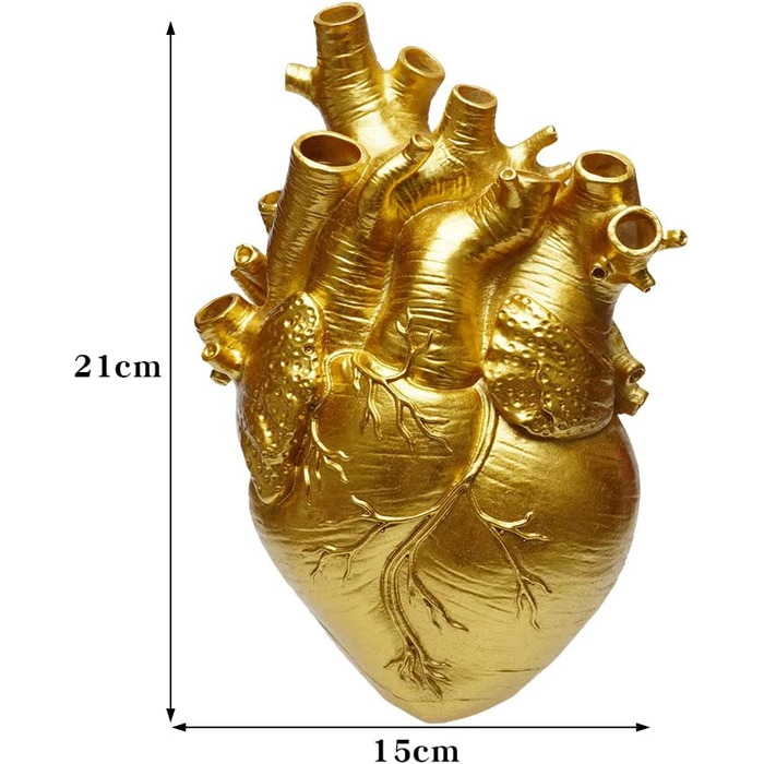 Ваза у формі серця, анатомічний квітковий горщикприкраса для вітальні та спальні, декоративна ваза (біла) (ваза у формі серця (золота))