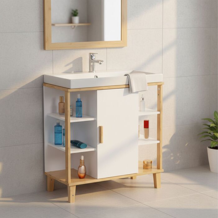 Підставка під раковину Relaxdays з дверцятами та полицями