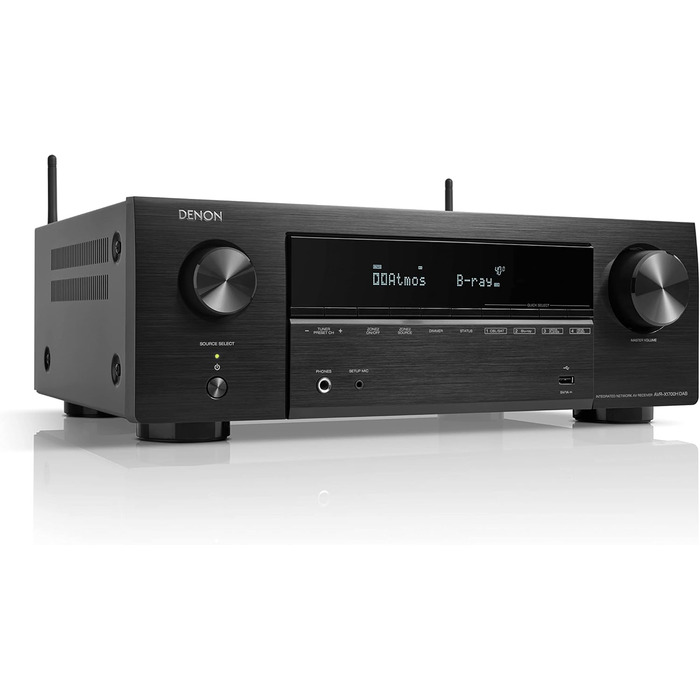 Канальний AV-ресивер Denon AVR-X1700HDAB, Dolby Atmos, DTSX, 8K HDMI, Bluetooth, Wi-Fi, HEOS, Alexa, 7.2-