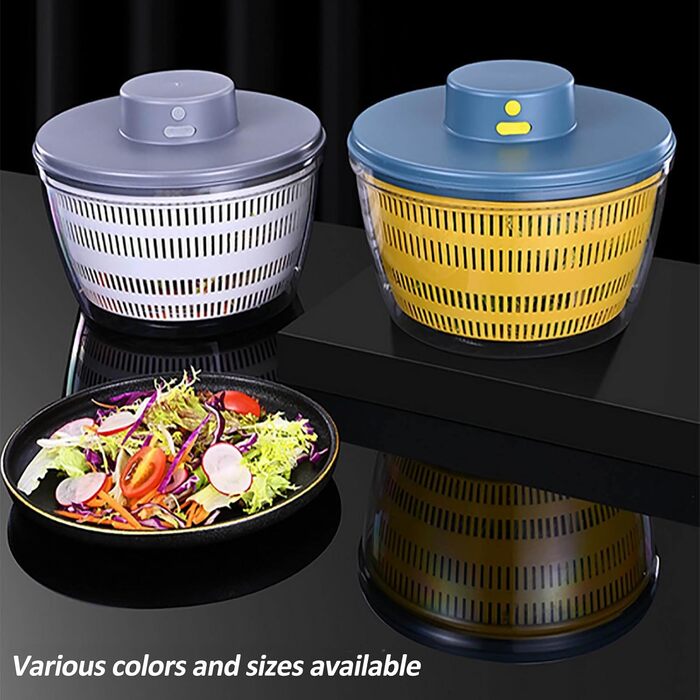 Електрична салатниця 4л: автоматичний сушар для салату, овочів та фруктів з пляшкою 350мл