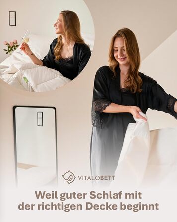 Зимовий ковдрик 135x200 см з пуховою начинкою 1080г - ковдра з бавовняним покриттям, дихаюча та придатна для прання до 60°C, сертифікат Ökotex