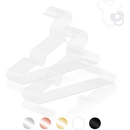 Дитячі Вішалки для одягу (30 см) - штучні-компактні дитячі Вішалки-стійкі до важкого одягу-дротові Вішалки для одягу для акуратності і однаковості в гардеробі (білий, 20)