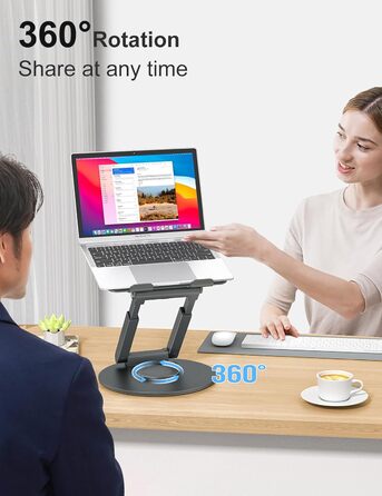 Регульована підставка для ноутбука 360° з ергономічним дизайном, для MacBook Pro та ноутбуків 10–17'', сіра
