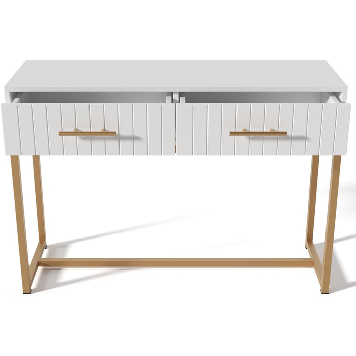 Консольний столик SogesHome з 2 шухлядами: 100x45x75 см (метал, дерево)