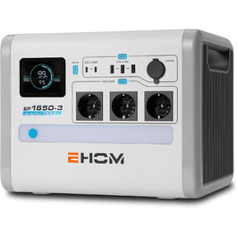 Сонячний генератор EHOM Power Station 512Wh LiFePO4 600 Вт, аварійне живлення для автофургону/дому/вулиці