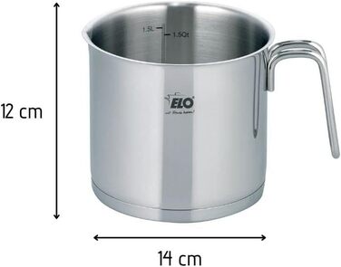 Каструля ELO Citrin без кришки 14 см з нержавіючої сталі з літражем, для індукційних плит