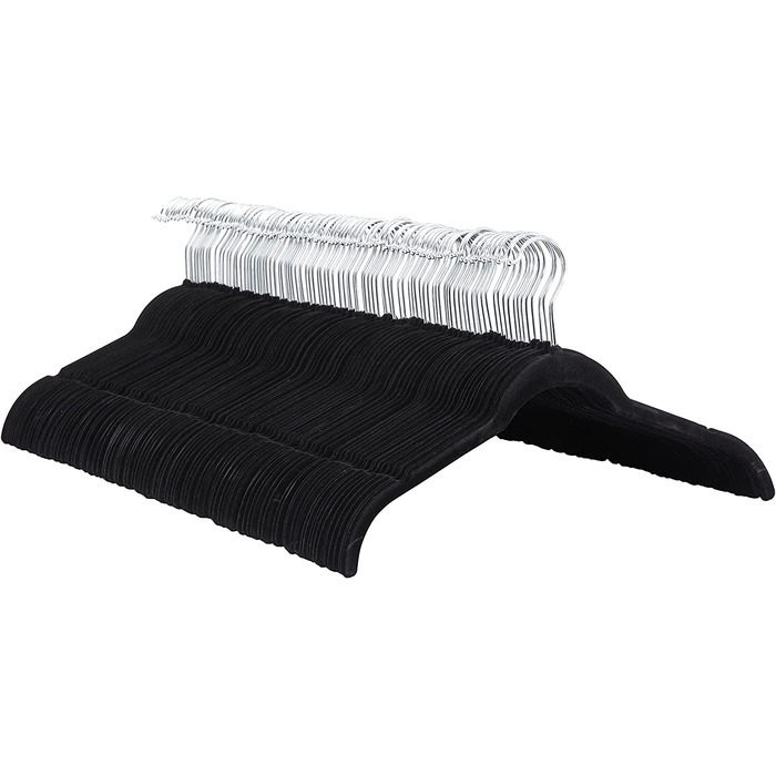 Базові Вішалки Domopolis Для сорочки / сукні, обшиті оксамитом, 100 упаковок, чорні