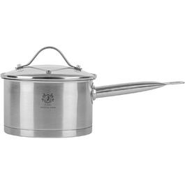 Нержавіюча каструля Karl Hausmann 3.6L з нержавіючої сталі з кришкою (діаметр 20 см) - для всіх типів плит, включаючи індукцію. Ідеально підходить для супу та пасти.