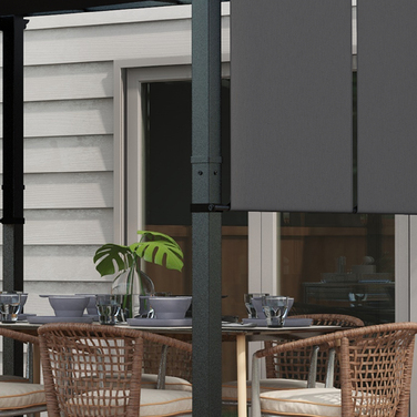 Маркіза для захисту від сонця. Пергола, стійка до погодних умов, з комплектом кріплення, розміром 3 x 3,5 м, темно-сірого кольору.