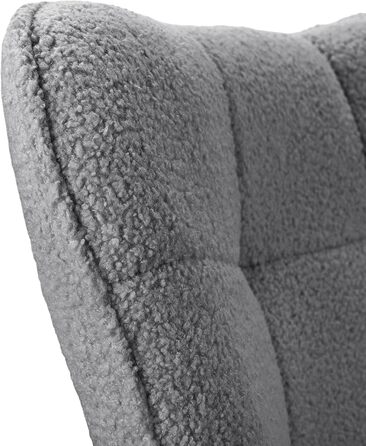 Крісло-гойдалка Liuyoyo з високою спинкою, м'яке крісло з оббивкою, для спальні, офісу, читання, сучасний дизайн (Рожевий, Темно-сірий)