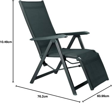 Крісло-шезлонг Kettler Relaxsessel Basic Plus – розкладне, з алюмінію, для тераси та саду – антрацит
