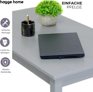 Скандинавський стіл Hagge Home: журнальний, обідній, письмовий, для офісу (75x38x75 см, білий/сірий)