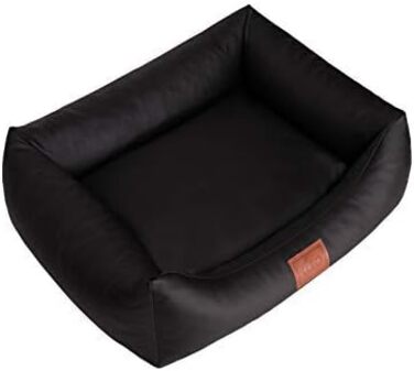 Лежак для собак, штучна шкіра, подушка для собак, диван для собак, 4 розміри (L 100x80 см, чорний), 4dog Sofa Natalie