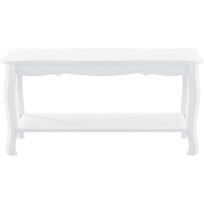 Журнальний столик білий лакований у стилі Шеббі шик 88x40x42 см Журнальний столик Стіл для вітальні Журнальний столик