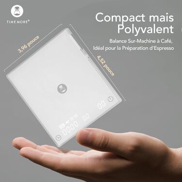 Ваги для кави TIMEMORE з таймером, контролем потоку, точність 0,1г, автоматичний таймер, ємність 2000г, чорний